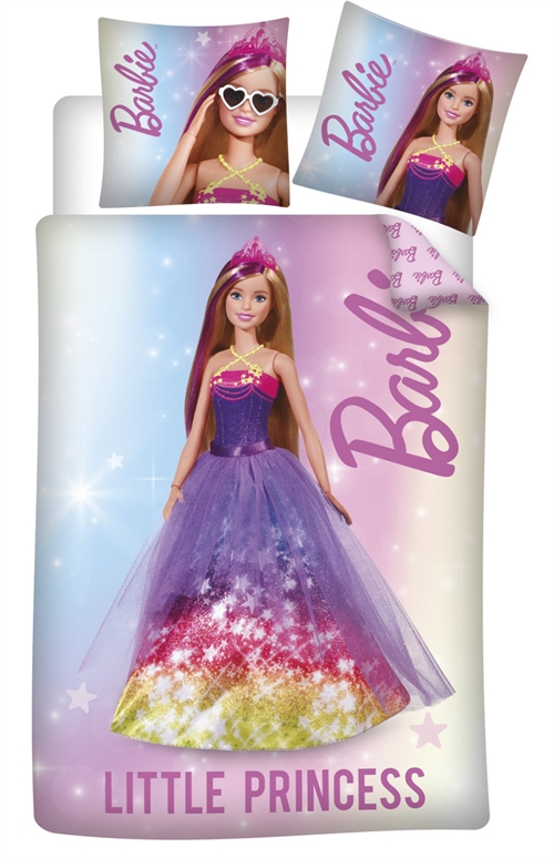 Billede af Junior sengetøj 100x140 cm - Barbie - Little princess - 100% bomulds sengesæt - Vendbart design